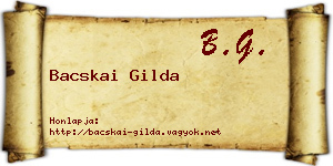 Bacskai Gilda névjegykártya